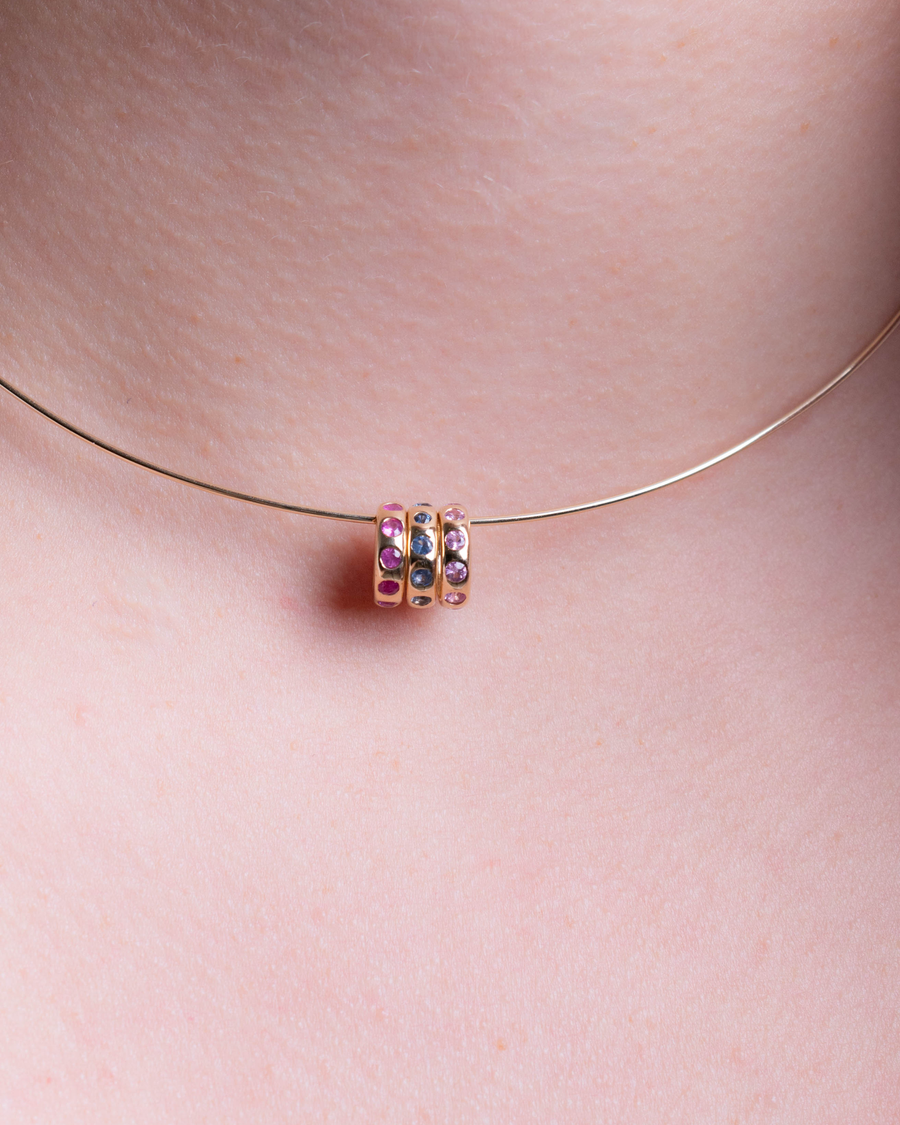 PINK, BLUE & FIUSHA SAPPHIRE PENDANTS
