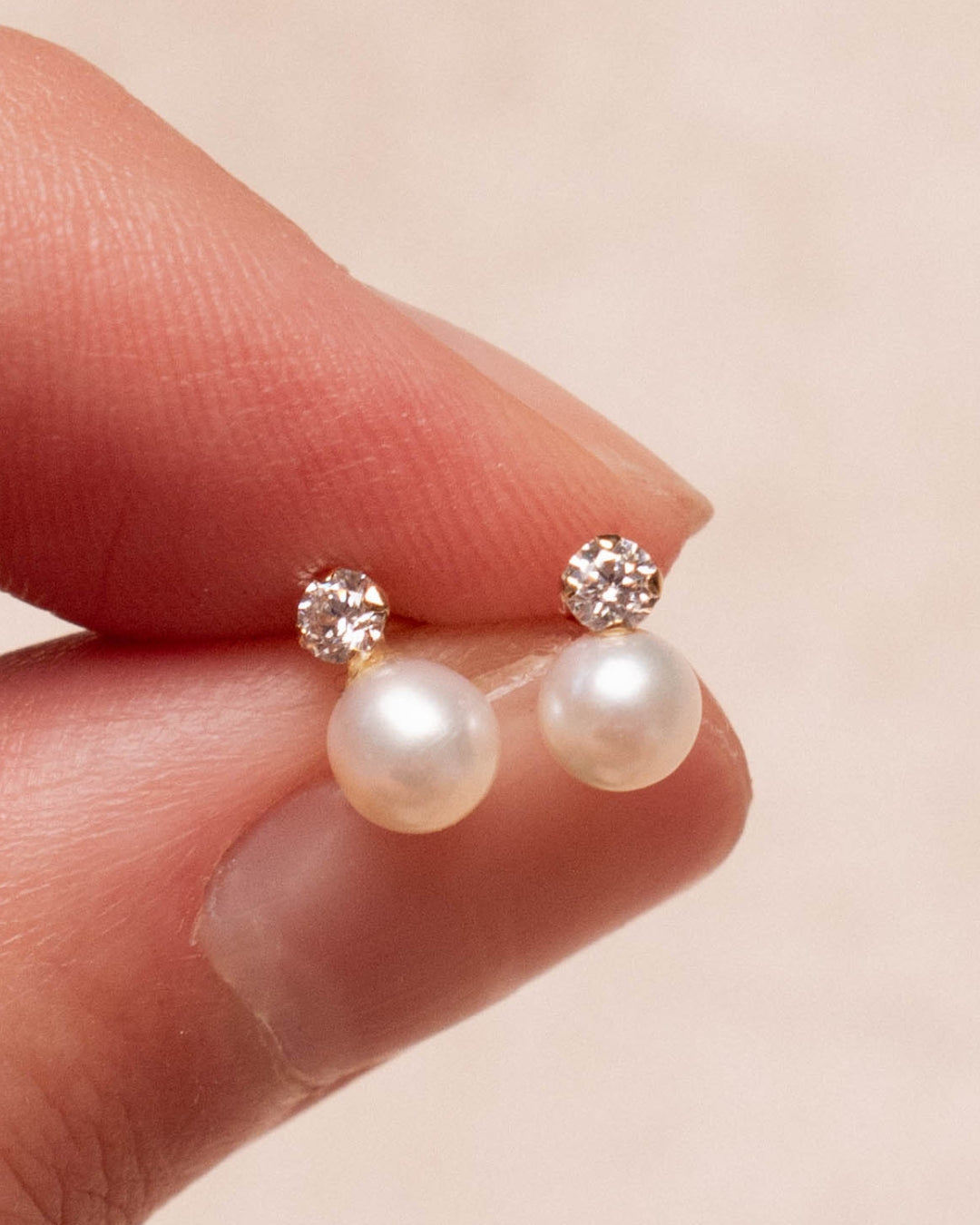 14K Gold Pearl Drop with Zirconia Baby