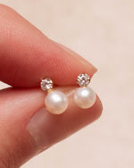 Load image into Gallery viewer, 14K Gold Pearl Drop with Zirconia Baby
