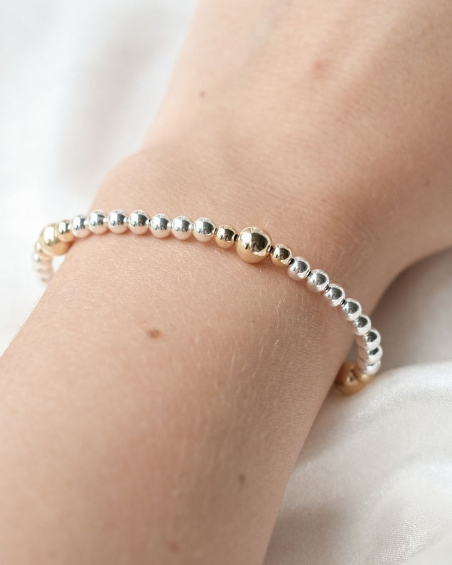 4MM & 6MM ALTERNATING SILVER AND GOLD FILLED BEADS