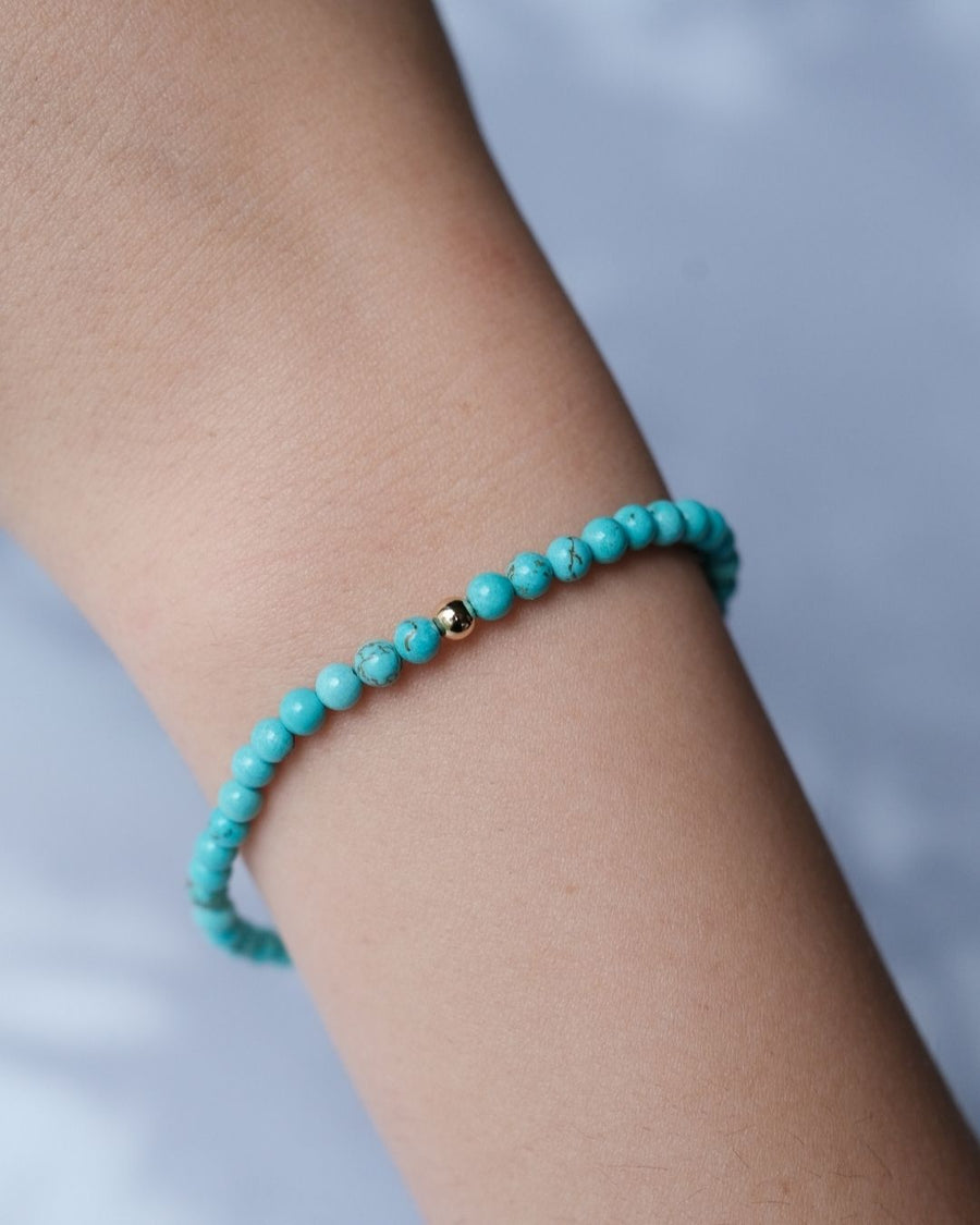 4MM BLUE HOWLITE BRACELET