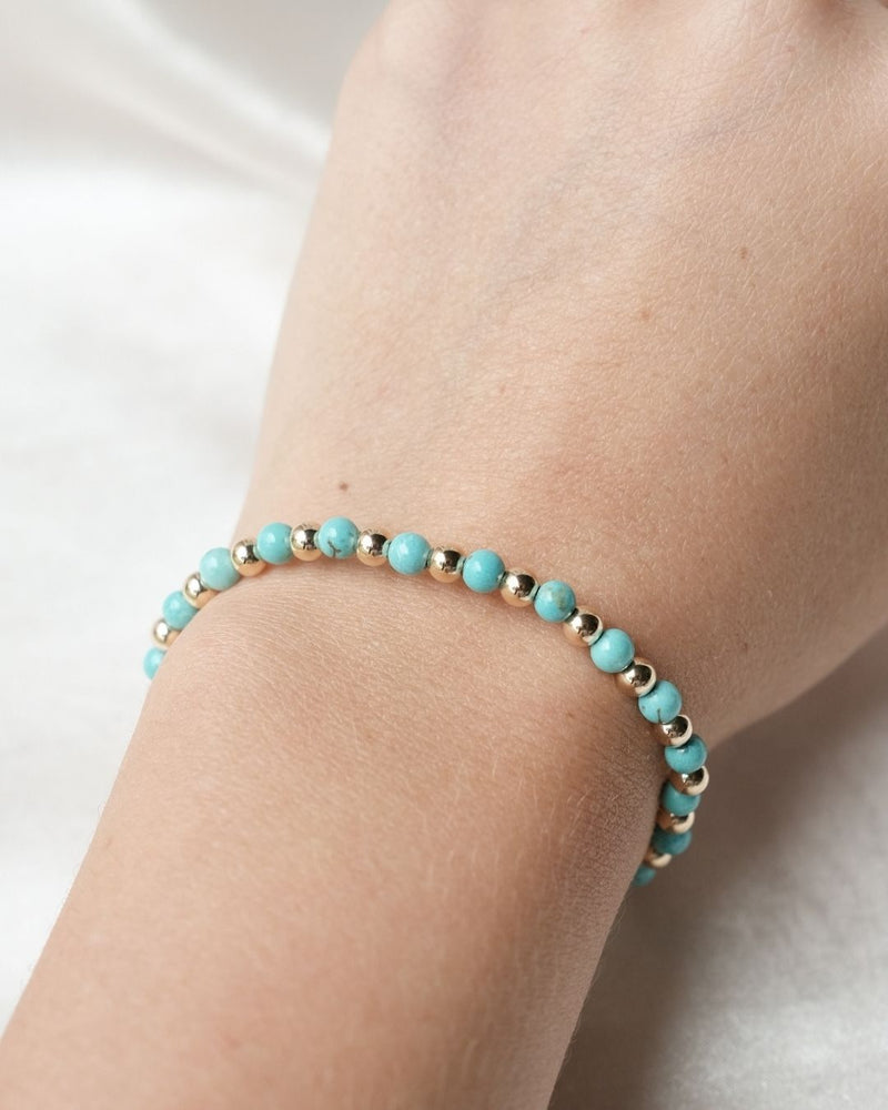 4MM HOWLITE WITH GOLD FILLED BEADS