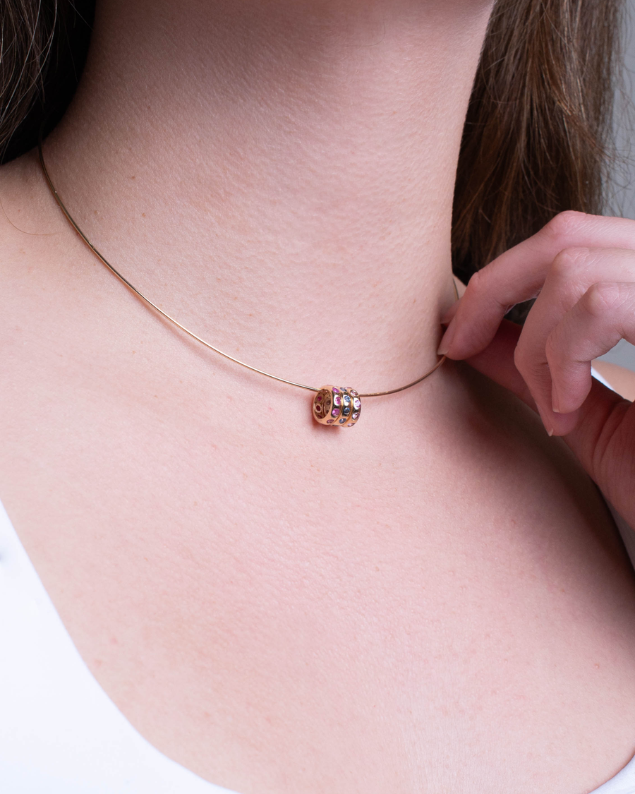 PINK, BLUE & FIUSHA SAPPHIRE PENDANTS