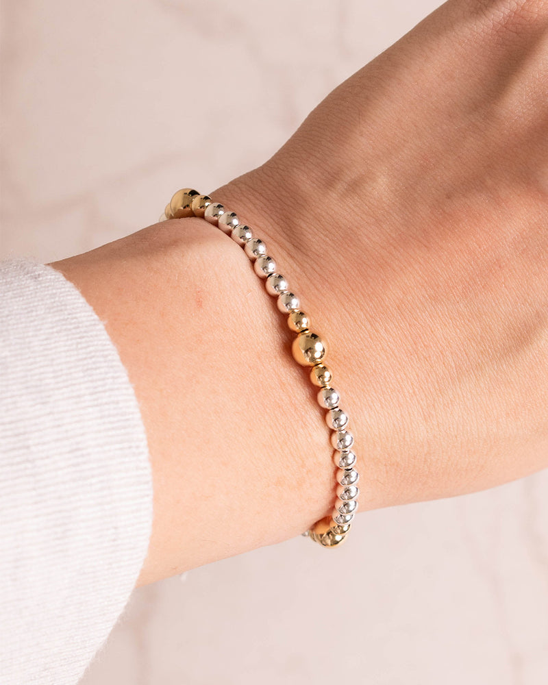 4MM SILVER & GOLD, AND 6MM GOLD BRACELET