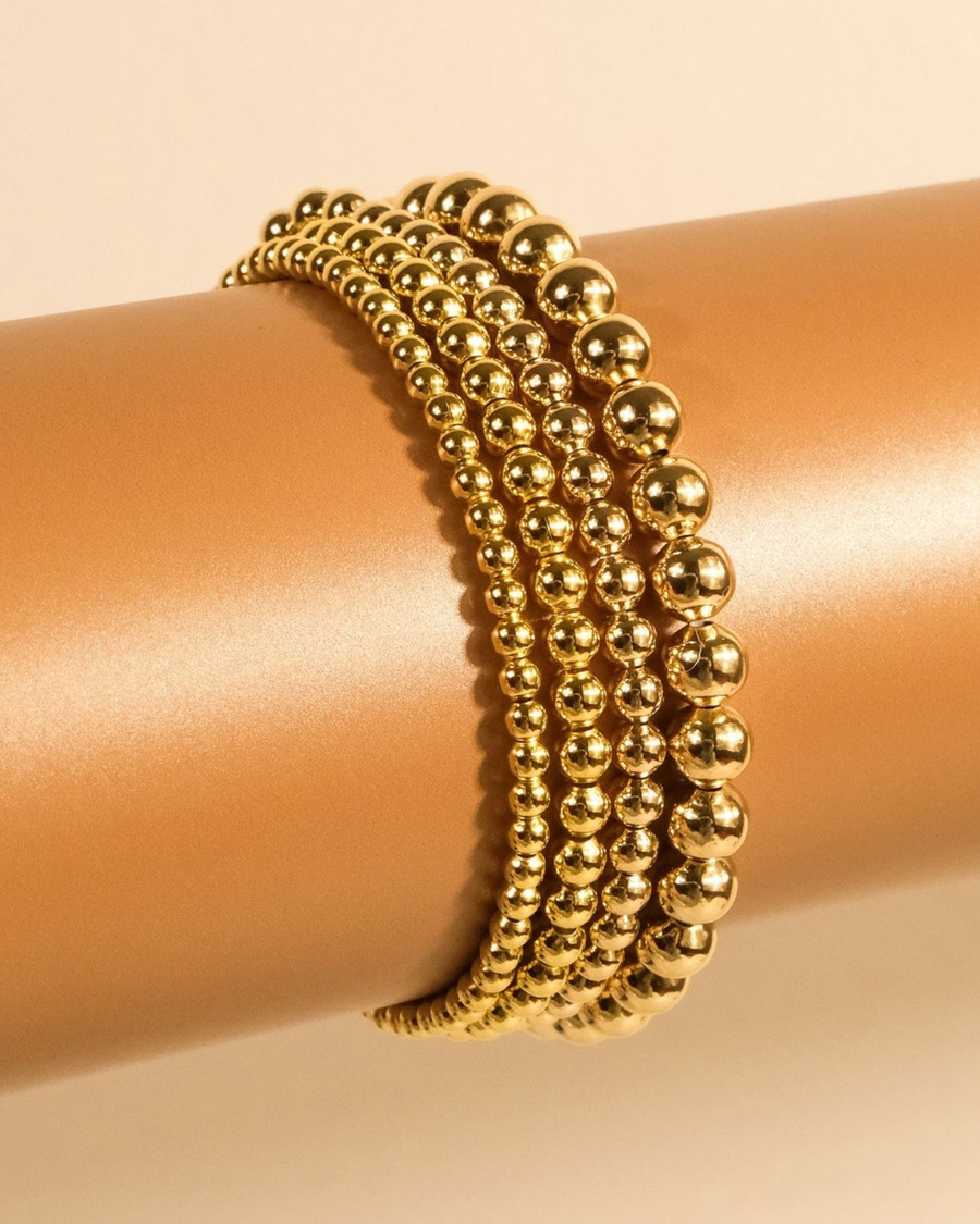4MM & 5MM ALTERNATING GOLD FILLED BRACELET