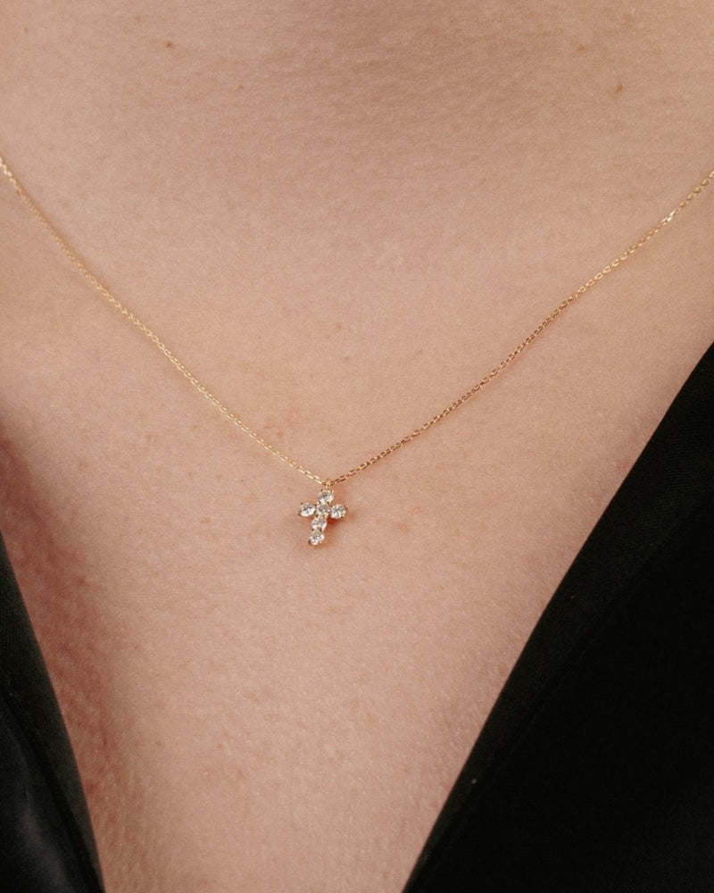 DIAMOND CROSS NECKLACE