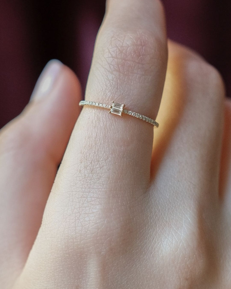 DOUBLE BAGUETTE PAVE RING