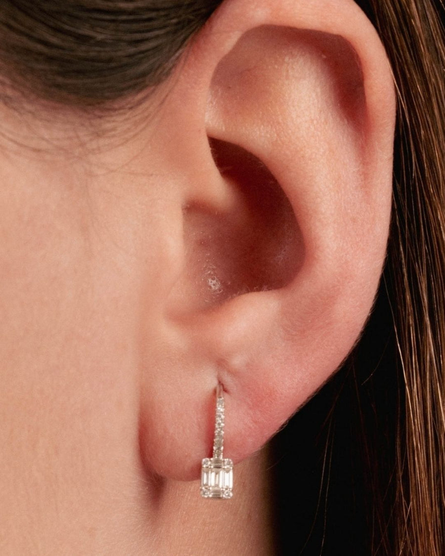 EMERALD ILUSSION DIAMOND HOOPS