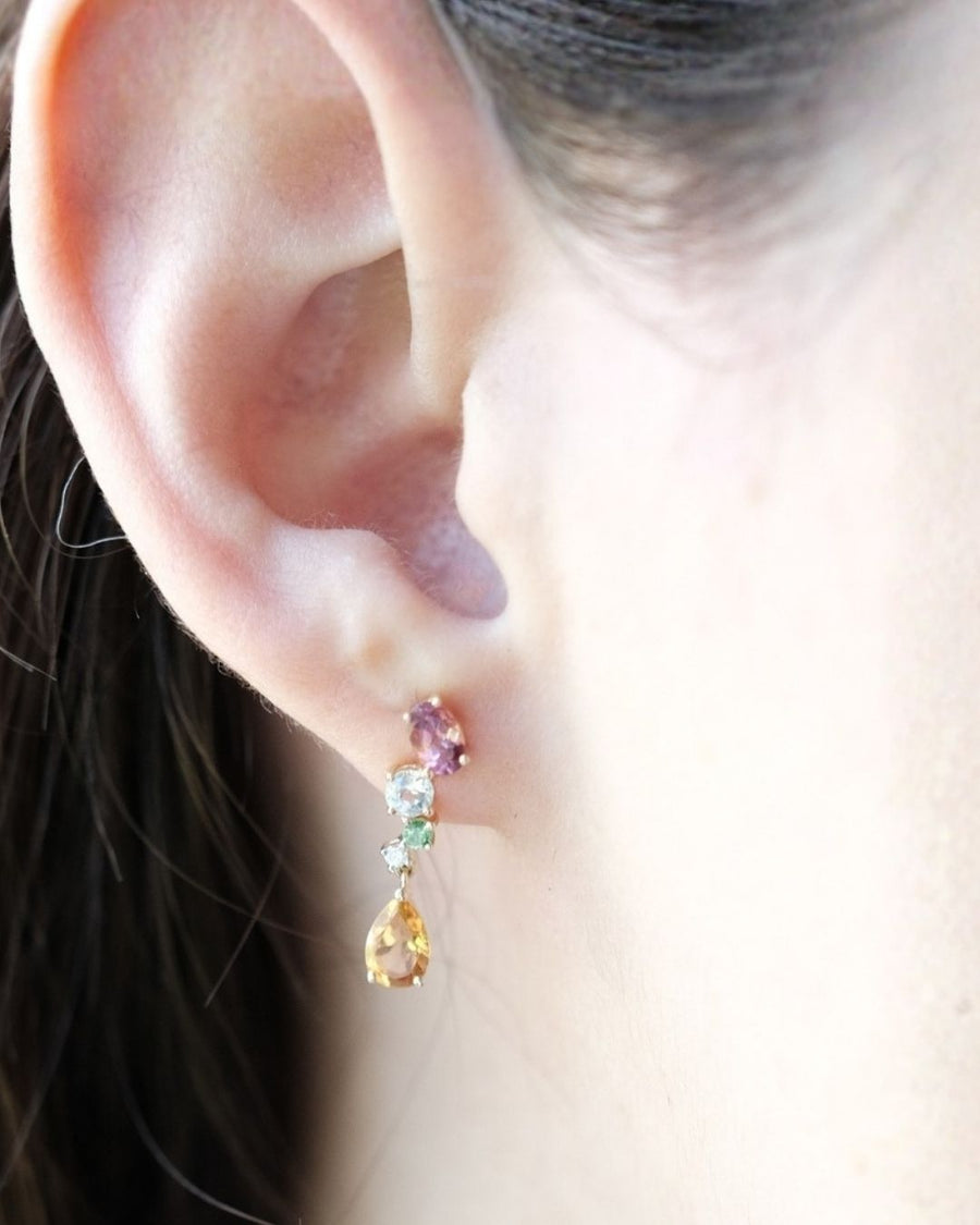 GEMS & DIAMOND EARRING