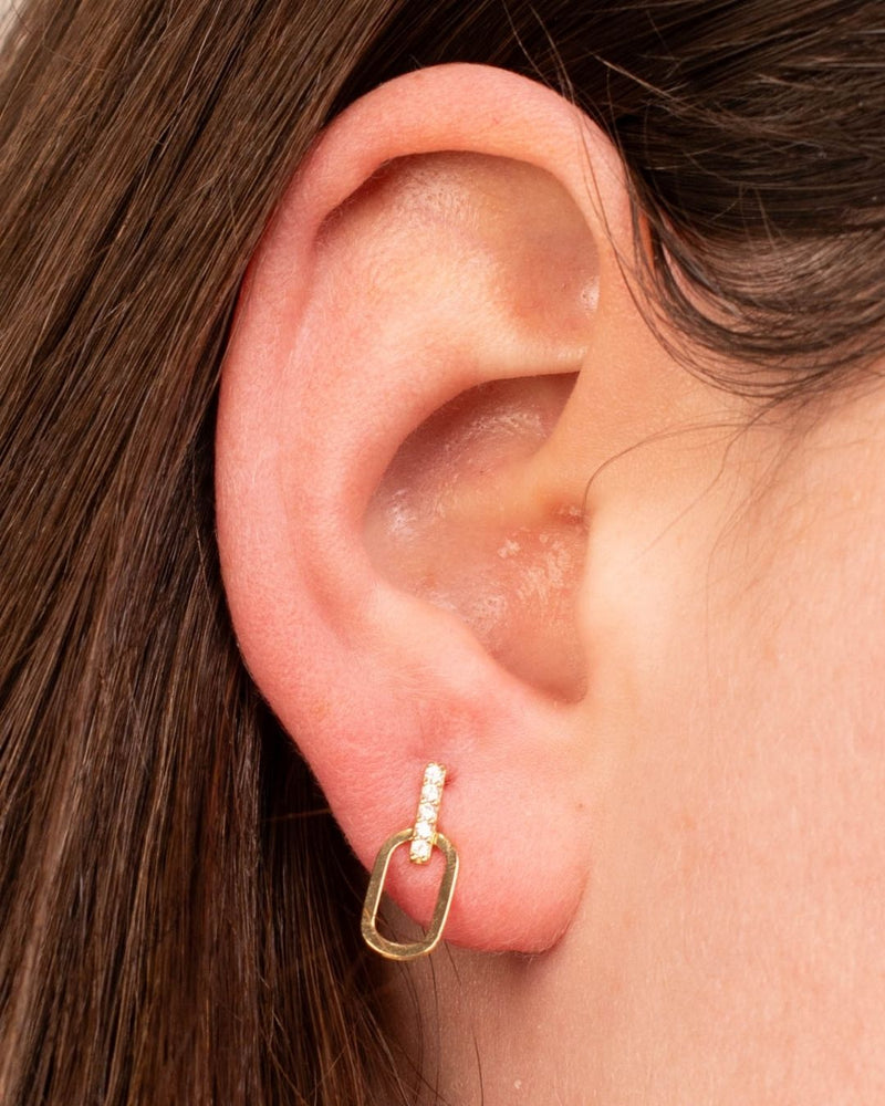 GOLD PAPERCLIP STUDS