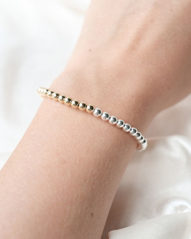 HALF 4MM GOLD & SILVER FILLED BEADS