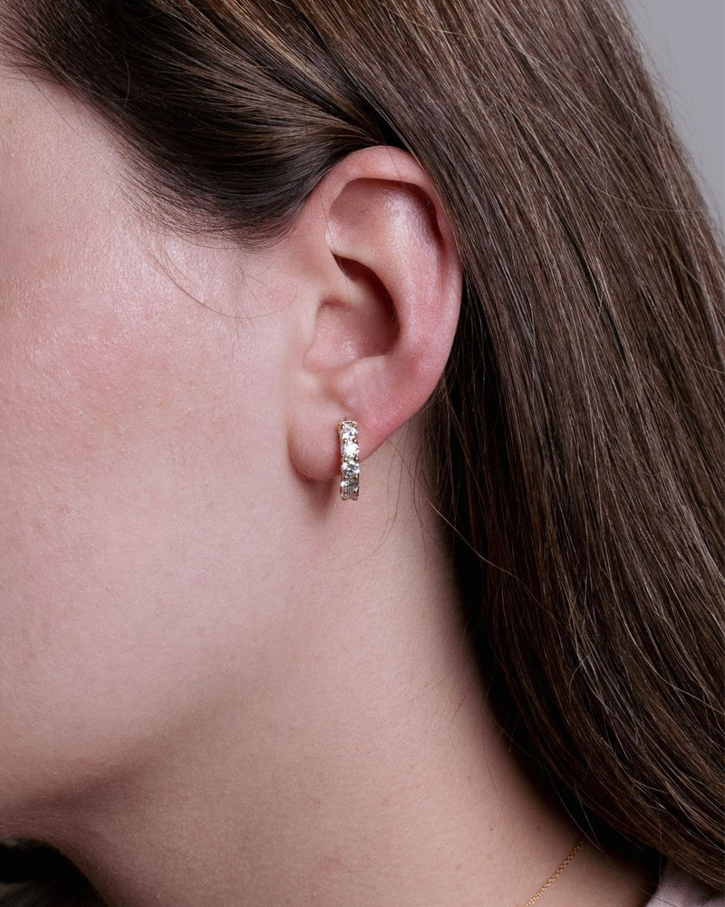 MEDIUM DIAMOND HOOPS