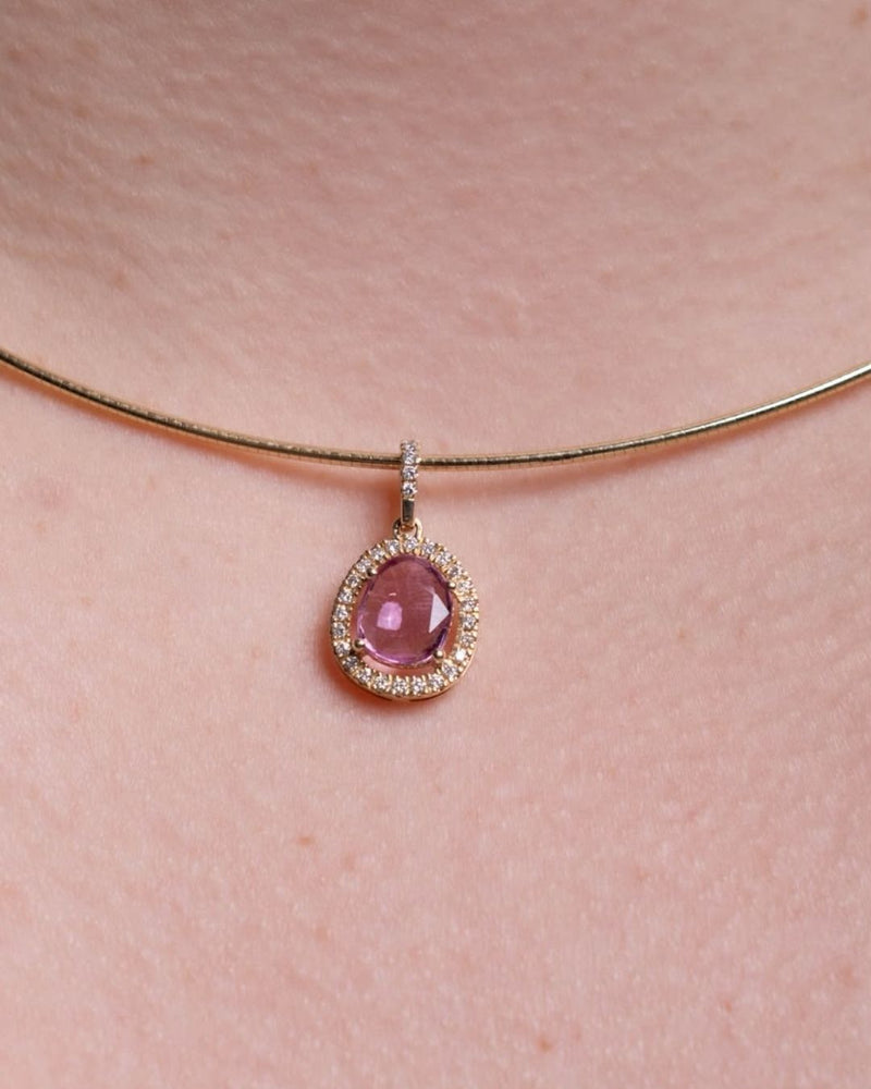 PINK SAPPHIRE & DIAMOND PENDANT