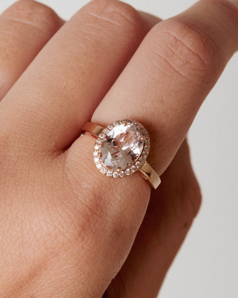 ROSE MORGANITE RING