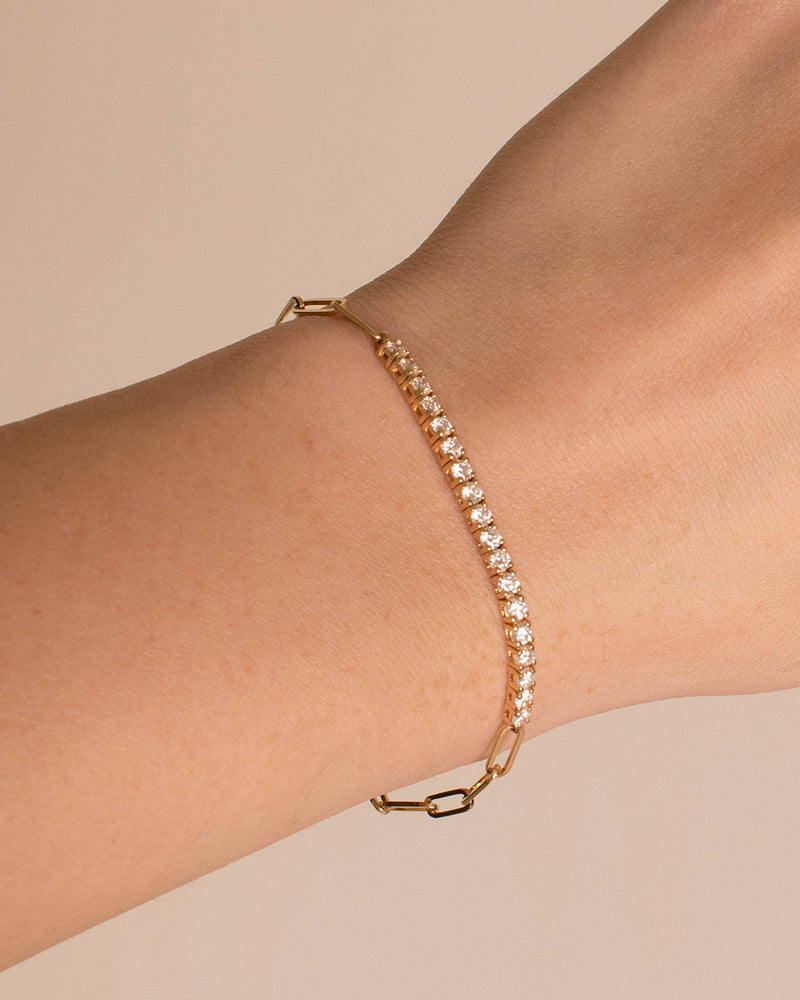 DIAMOND BAR TENNIS BRACELET AND PAPERCLIP