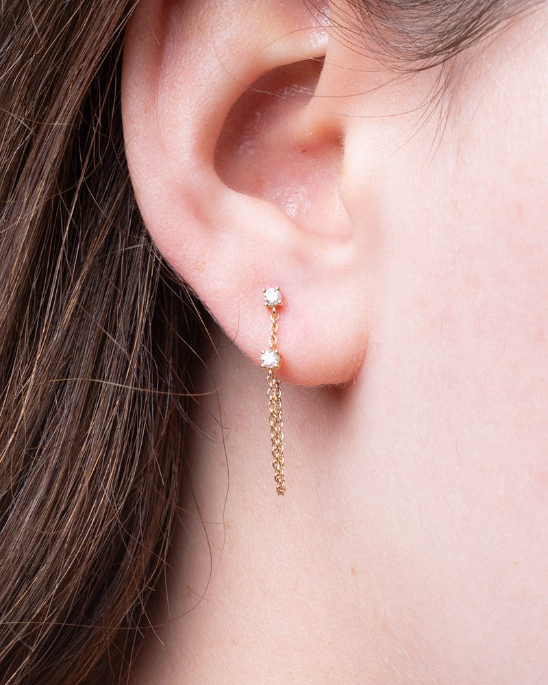 DOUBLE DIAMOND CHAIN STUDS