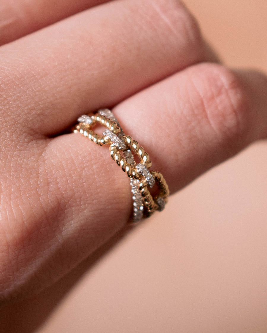 LINK DIAMOND AND GOLD RING