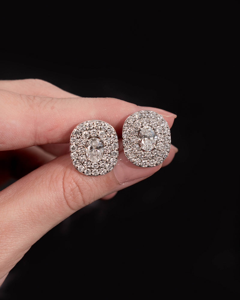OVAL DIAMOND STUDS