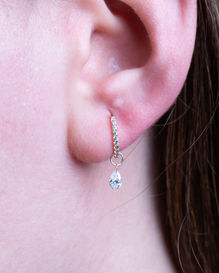 PEAR SHAPE HUGGIE CHARM