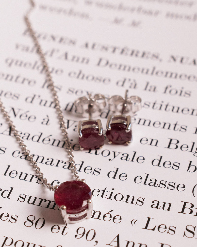 ROUND RUBY STUDS