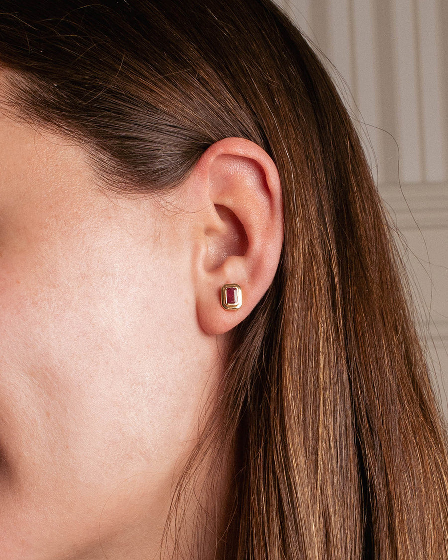 RUBY AND GOLD STUDS