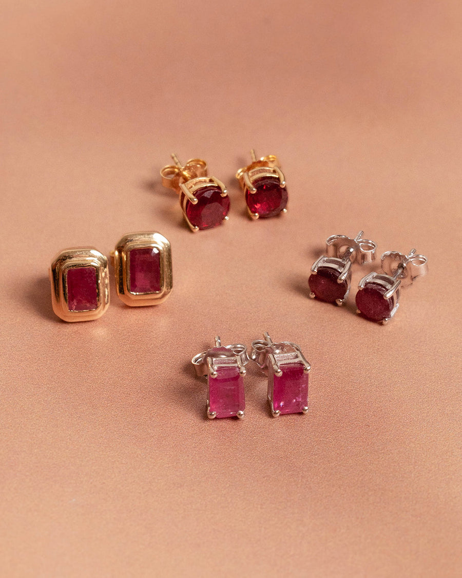 RUBY AND GOLD STUDS