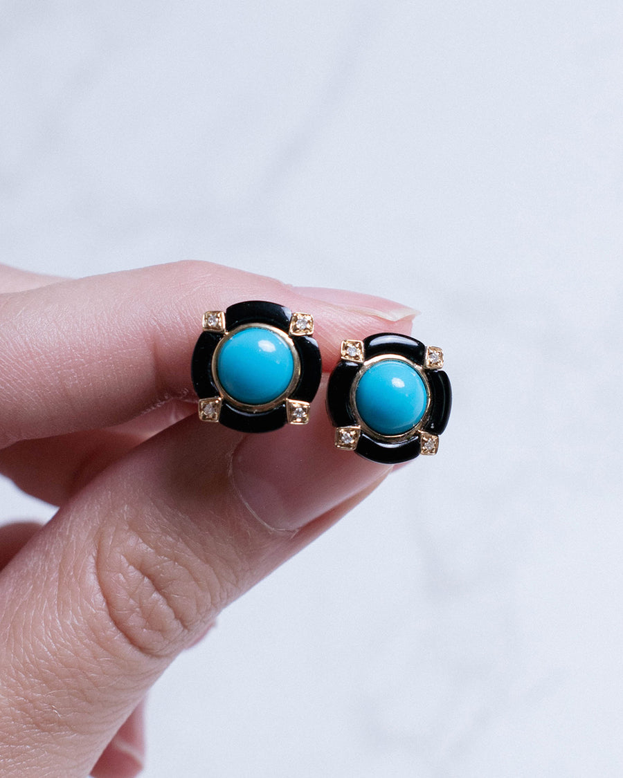 TURQUOISE & ONIX EARRINGS