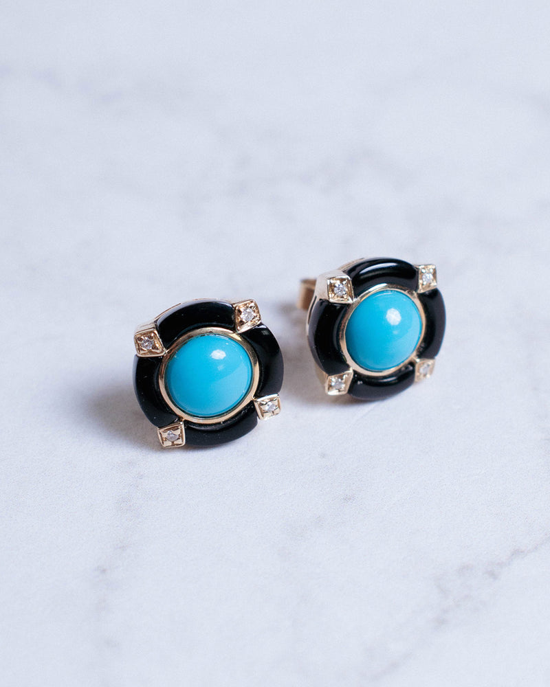 TURQUOISE & ONIX EARRINGS